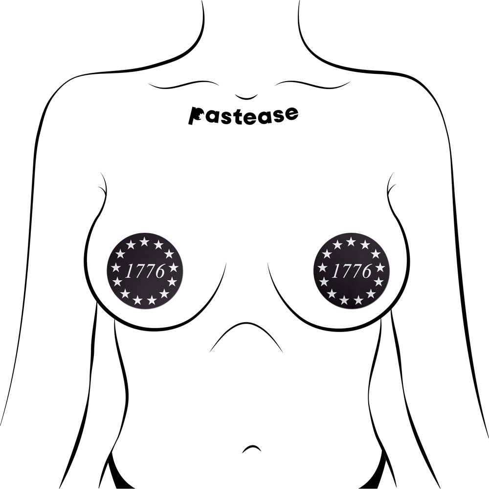 5-Pack: 1776 Star Spangled Black & White Nipple Pasties by Pastease