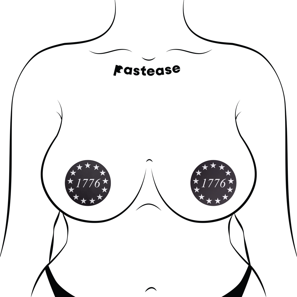 5-Pack: 1776 Star Spangled Black & White Nipple Pasties by Pastease