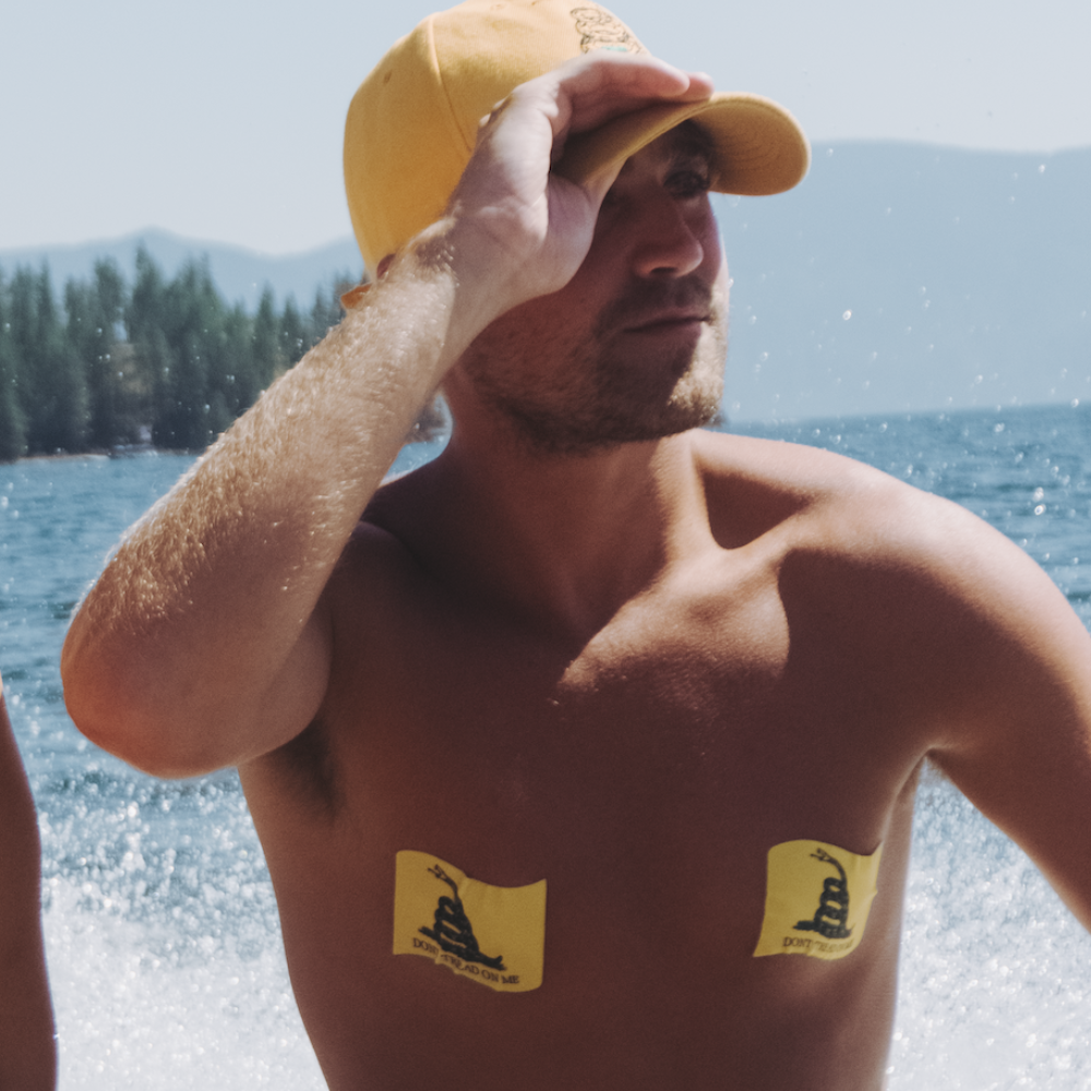 5 Pack: Flag: Don't Tread on Me Yellow Waving Flag Nipple Pasties by Pastease® o/s