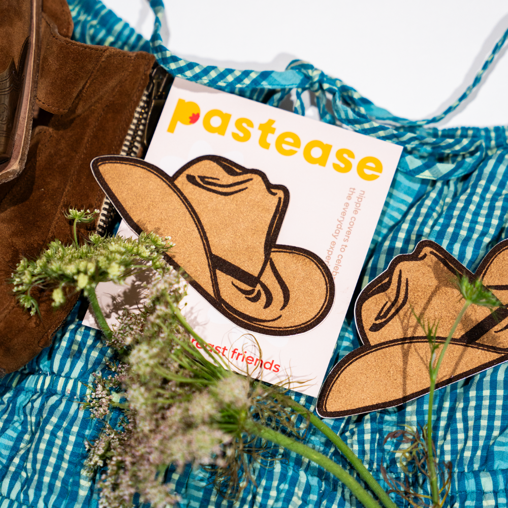 5-Pack: Wild West Brown Suede Cowboy Hat Nipple Pasties Stylish Nipple Covers by Pastease®