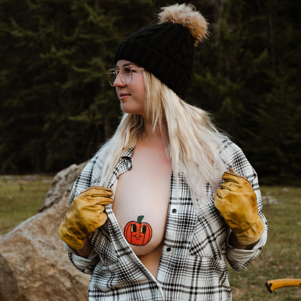 5-Pack: Pumpkin Breast Pasties Cutie Pie Face Jack O' Lantern Nipple Covers by Pastease