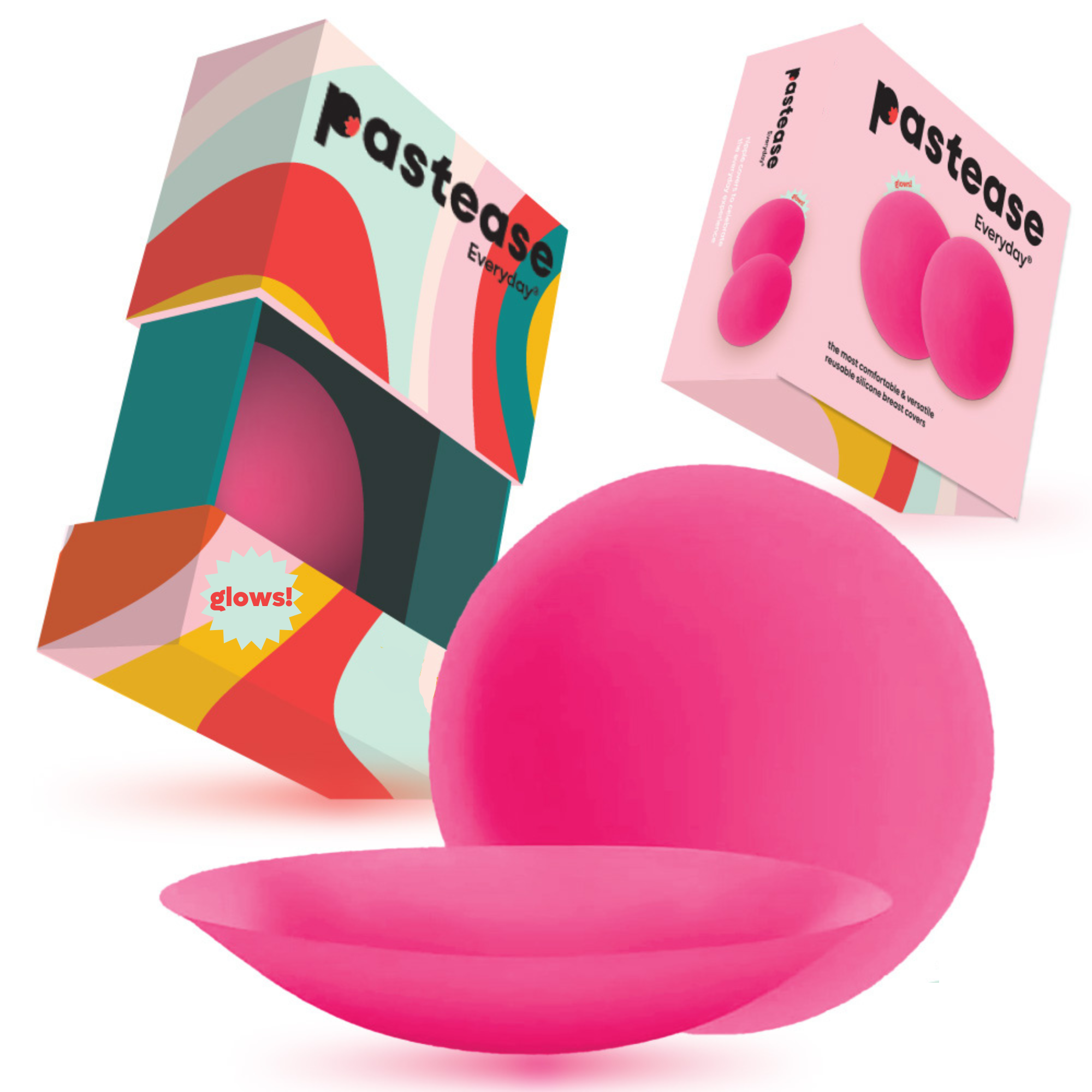 5-Pack: Pastease Everyday® Nipple Cover Sticky Adhesive Silicone Nipple Pasties Reusable Pasty Breast Covers for Women with Travel Box