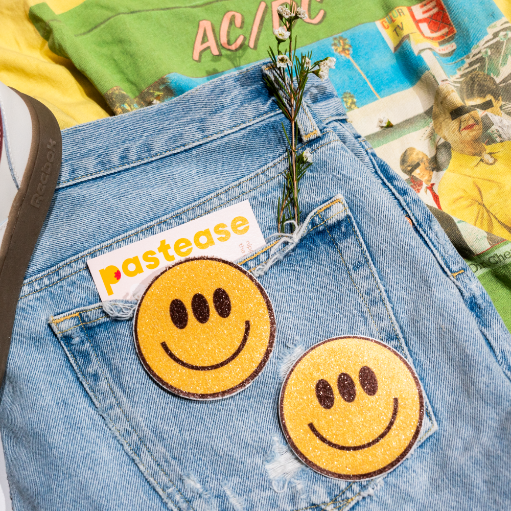 5 Pack: Trippy Smiley Face Pasties Three Eyed Yellow Breast Covers by Pastease