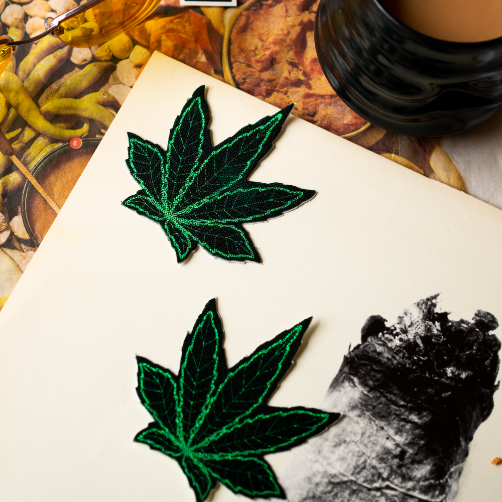 5-Pack: Indica Pot Leaf: Glitter Green Weed Nipple Pasties by Pastease® o/s