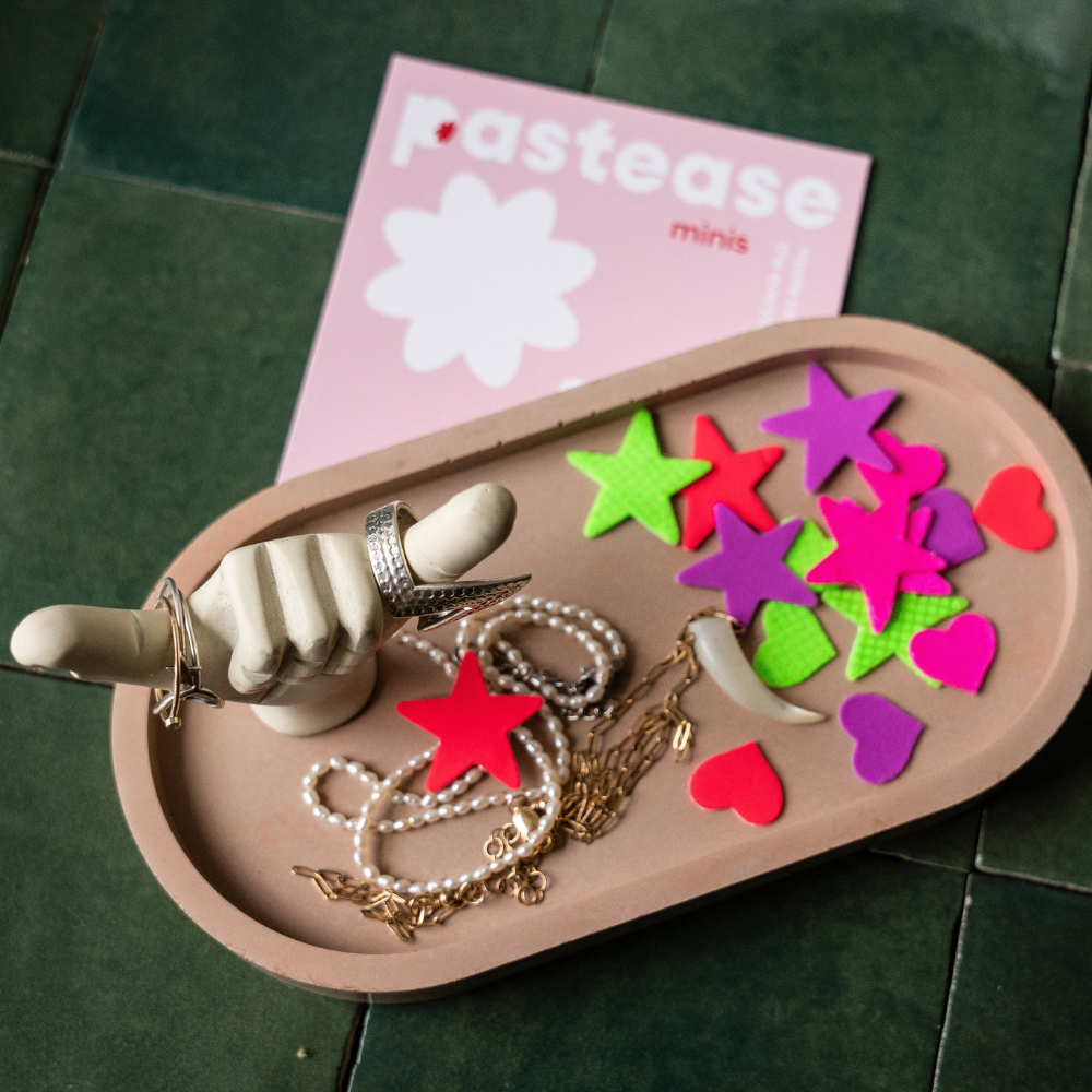 5-Pack: Pastease Confetti: Neon Green, Red, Pink & Purple Baby Star & Heart Body Pasties by Pastease®
