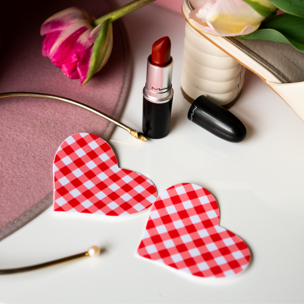 5-Pack: Love: Red Gingham Heart Nipple Pasties by Pastease®
