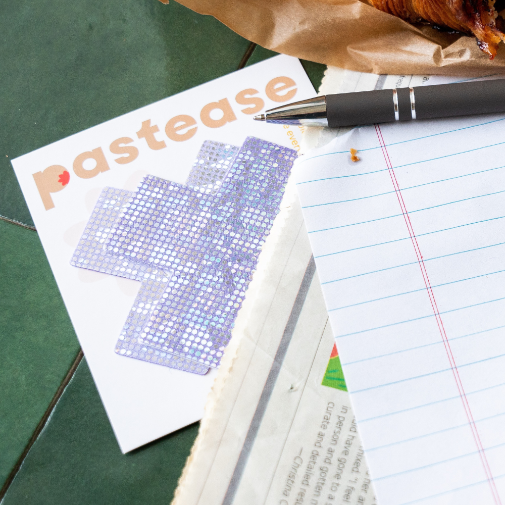 5-Pack: Plus X: Shattered Glass Disco Ball Glitter Lilac Cross Nipple Pasties by Pastease® o/s