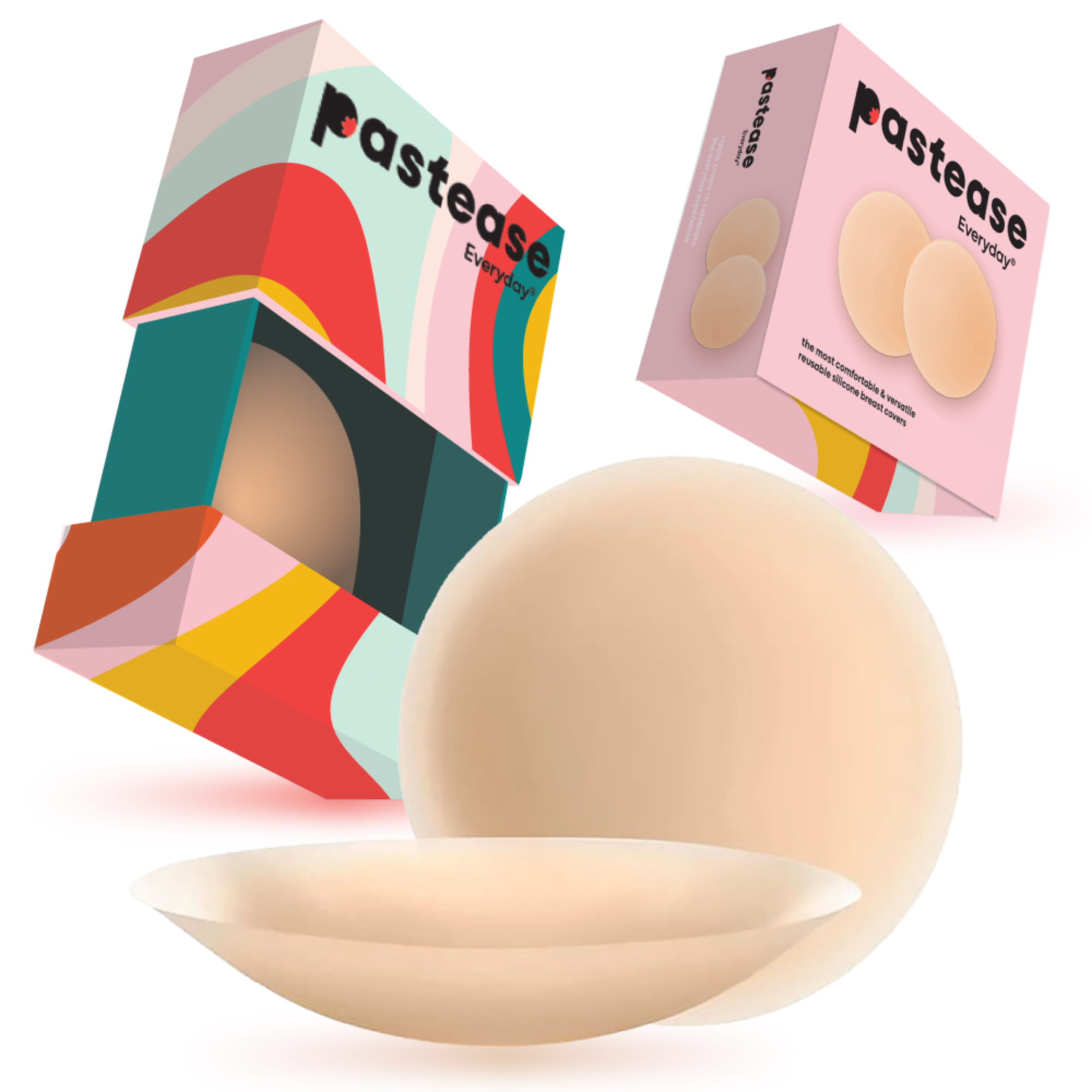 5-Pack: Pastease Everyday® Nipple Cover Sticky Adhesive Silicone Nipple Pasties Reusable Pasty Breast Covers for Women with Travel Box