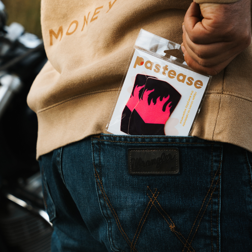 5 Pack: Boots: Neon Pink Flaming Cowboy Boot Nipple Pasties by Pastease®