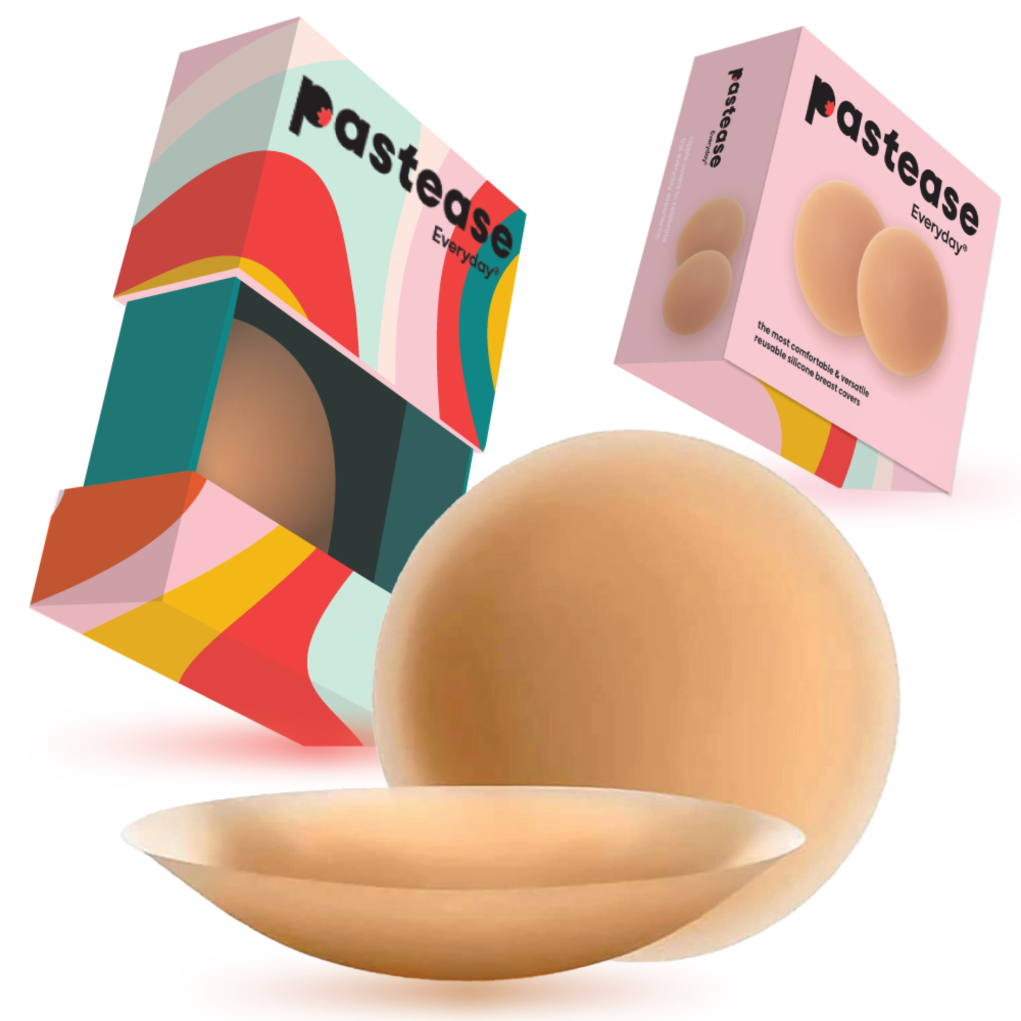 5-Pack: Pastease Everyday® Nipple Cover Sticky Adhesive Silicone Nipple Pasties Reusable Pasty Breast Covers for Women with Travel Box