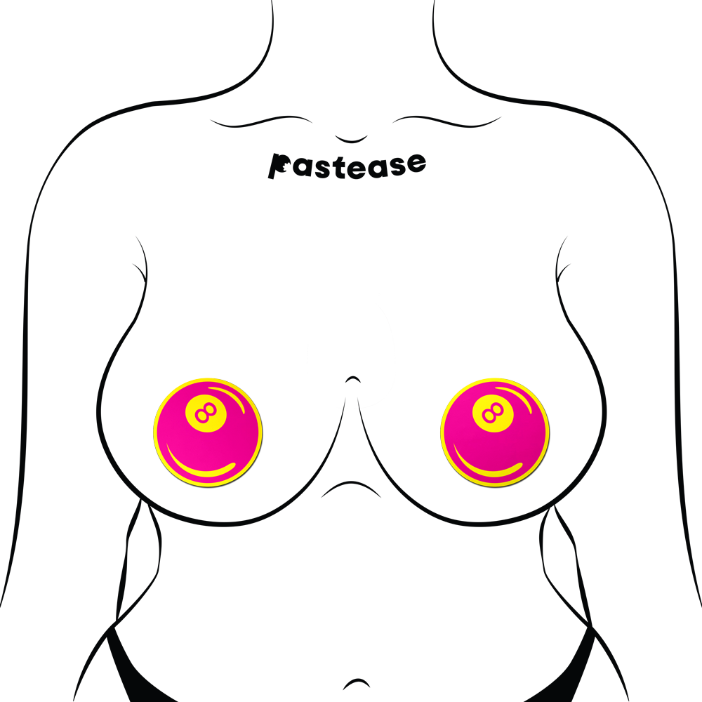 5-Pack: Neon Pink & Yellow 8-Ball Petal Breast Pasties by Pastease®