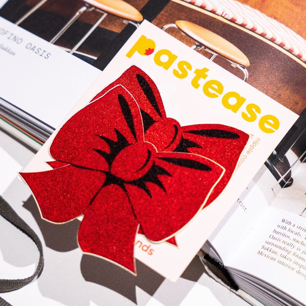 5-Pack: Bow: Holographic Red Bows Nipple Pasties by Pastease® o/s