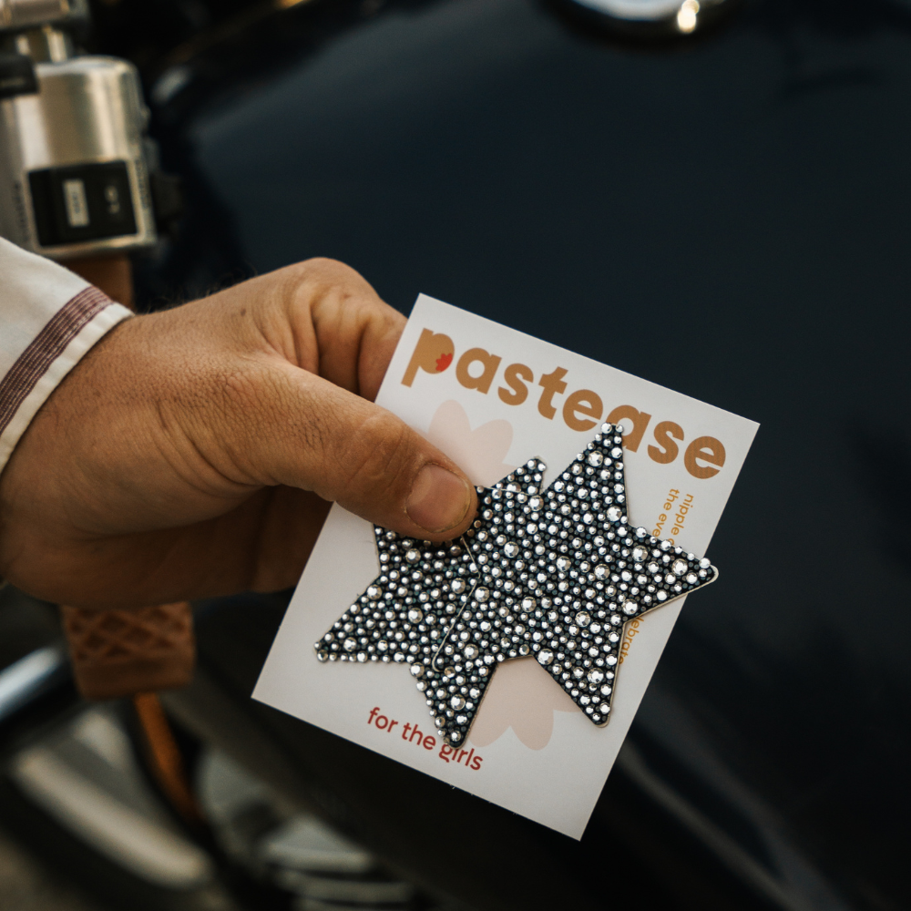 5-Pack: Star: Crystal Black Nipple Pasties by Pastease® o/s