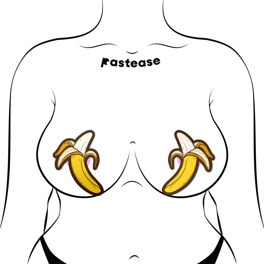 5-Pack: Banana Pasties Long Yellow Nipple Covers by Pastease®