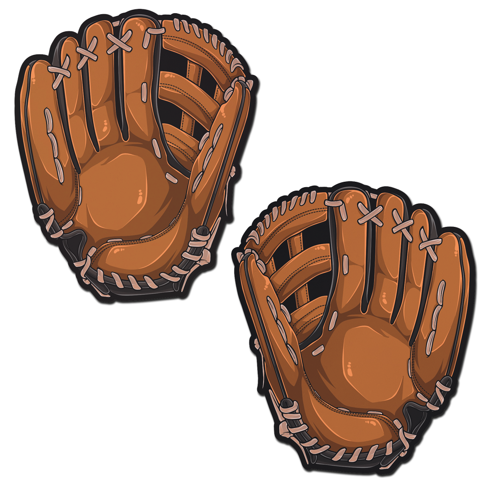 5 Pack: Baseball Mitt Pasties Brown American Baseball Mitt Nipple Covers by Pastease®