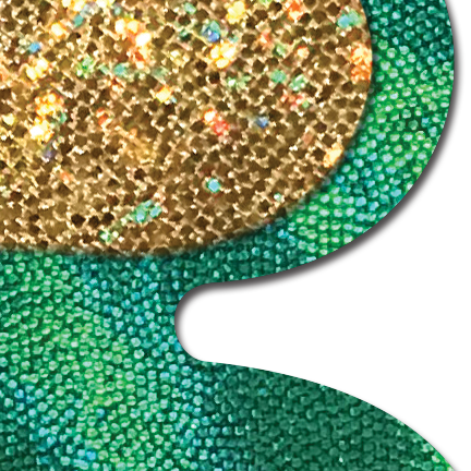 5-Pack: Coverage: Clover Green Holographic with Glitter Gold Heart Breast Coverings by Pastease