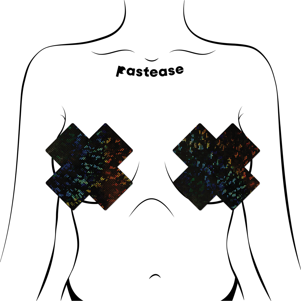 5 Pack: Coverage: Plus X Black Disco Ball Full Breast Covers Support Tape by Pastease