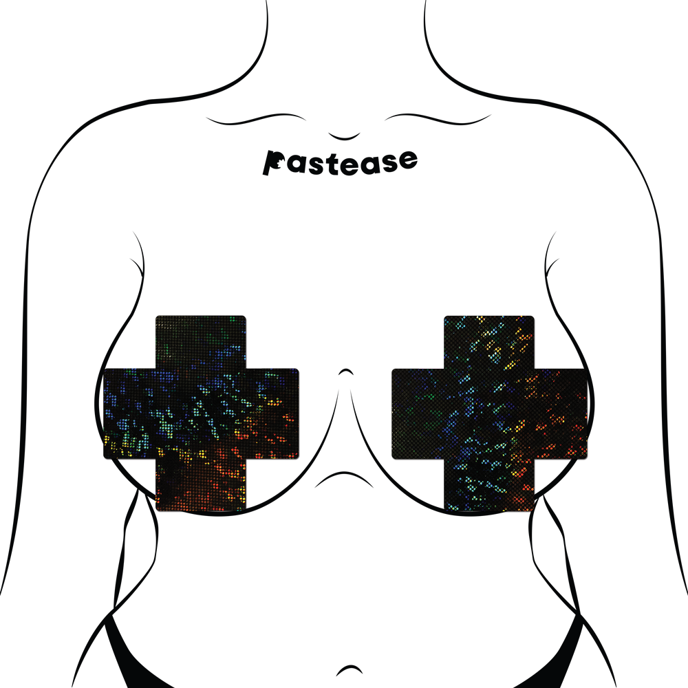 5 Pack: Coverage: Plus X Black Disco Ball Full Breast Covers Support Tape by Pastease