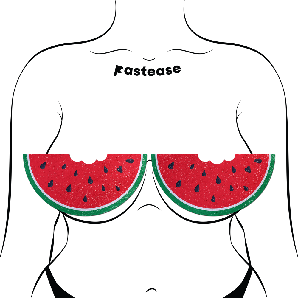 5 Pack: Coverage: Watermelon Slice with a Bite Full Breast Covers Suppoort Tape by Pastease
