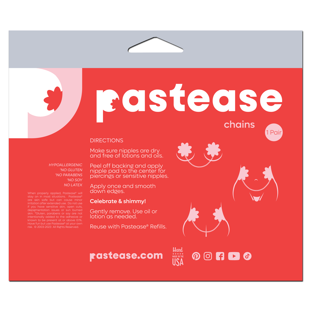 5-Pack: Chains: Liquid Black Plus X Cross with Chunky Silver Chain Nipple Pasties by Pastease® o/s