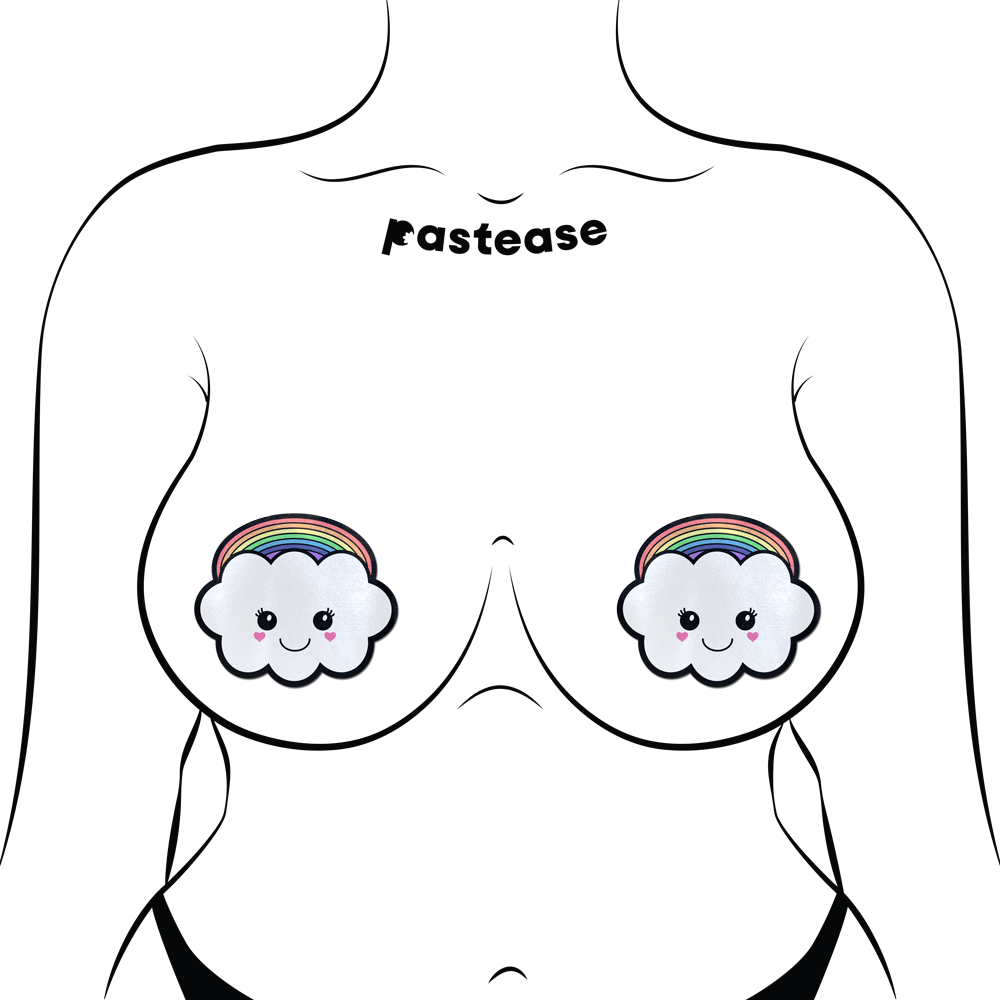 5-Pack: Rainbow Kawaii Cloud Nipple Pasties by Pastease® o/s