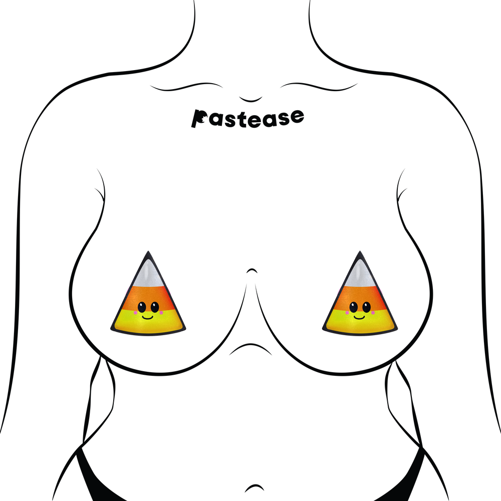 5-Pack: Candy Corn: Happy Kawaii Halloween Nipple Pasties by Pastease® o/s