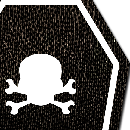 5-Pack: Black Coffin With Glow in the Dark Skull & Crossbones Halloween Breast Pasties by Pastease®