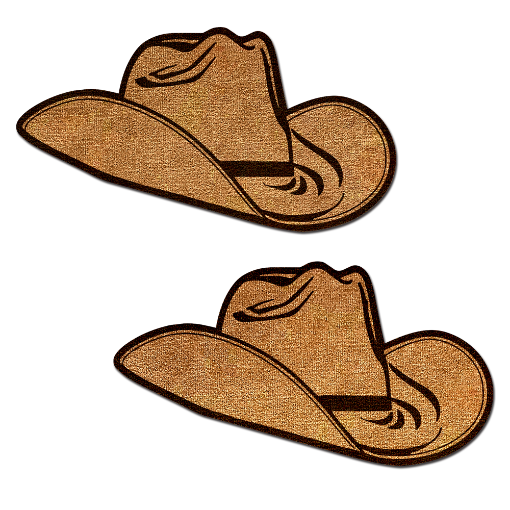 5-Pack: Wild West Brown Suede Cowboy Hat Nipple Pasties Stylish Nipple Covers by PasteaseĀ®