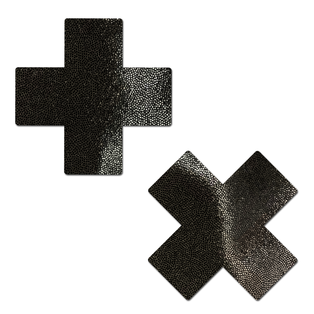 5-Pack: Everyday Reusable: Liquid Black Cross Reusable Nipple Pasties by Pastease Everyday™