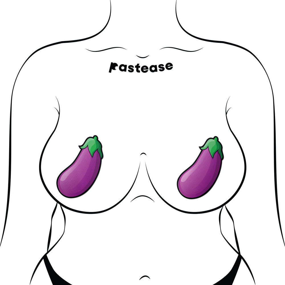 5-Pack: Eggplant Pasties Fat Purple Emoji Nipple Covers by Pastease