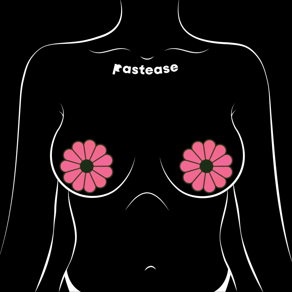 5-Pack: Daisy: Neon Green & Glow in the Dark Neon Pink Petal Pasties Nipple Covers by Pastease®