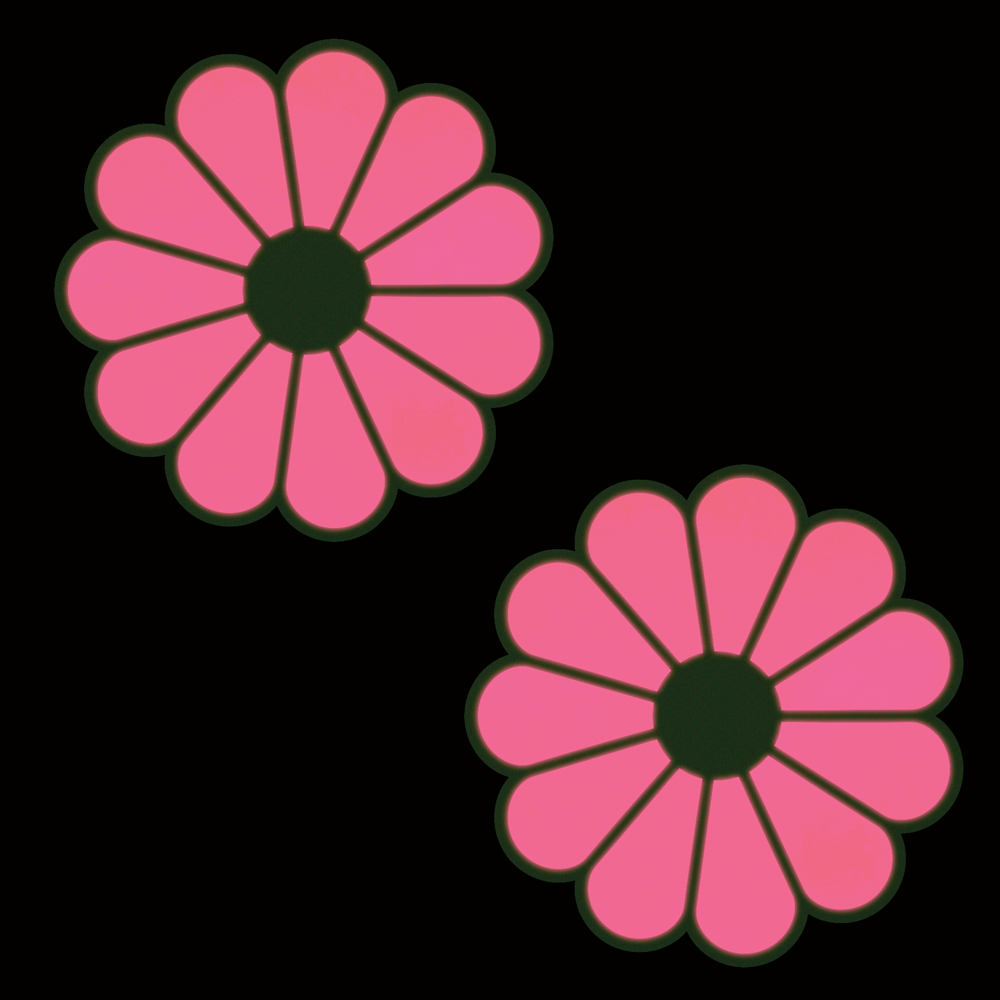 5-Pack: Daisy: Neon Green & Glow in the Dark Neon Pink Petal Pasties Nipple Covers by Pastease®