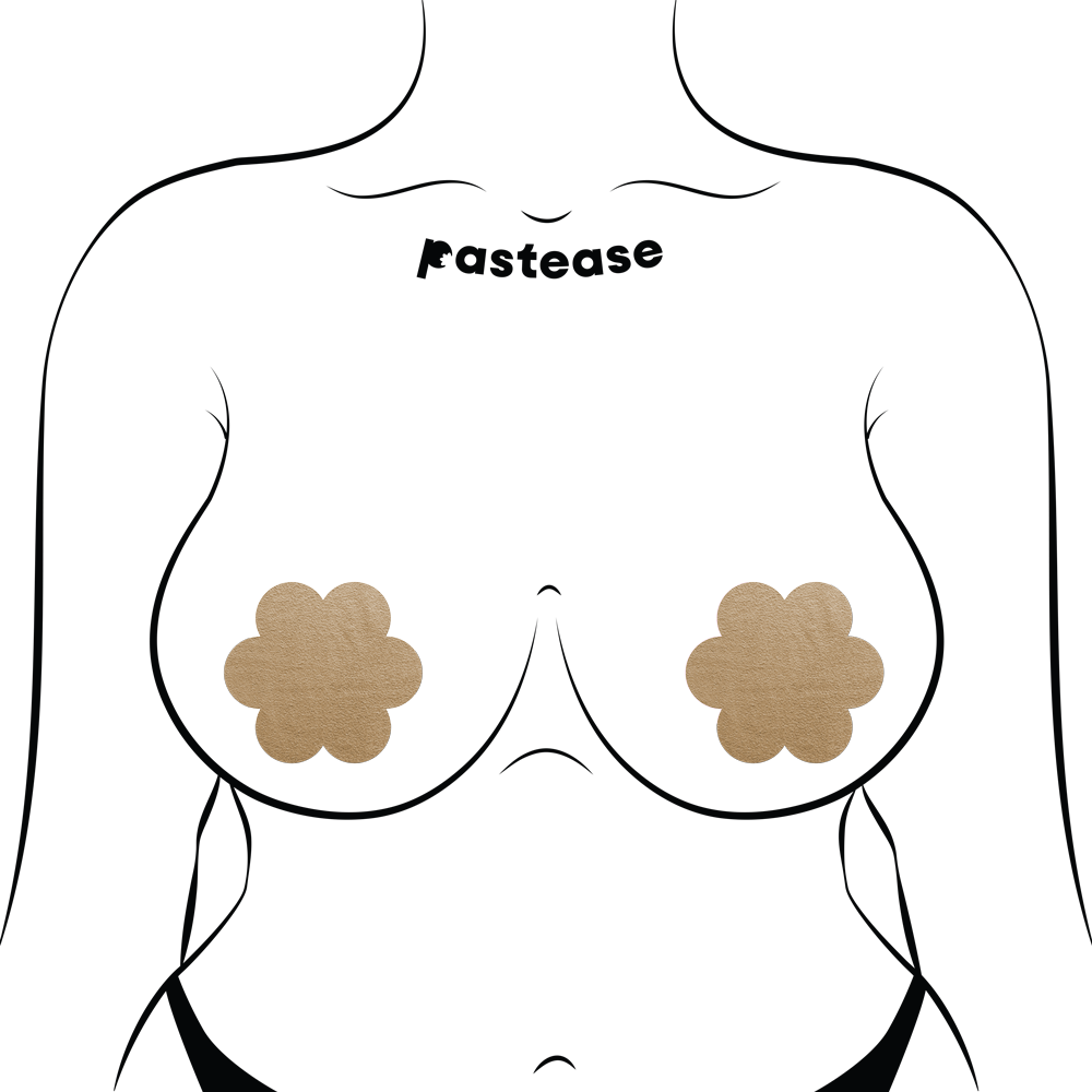 5-Pack: Daisy: Camel Suede Flower Nipple Pasties by Pastease® o/s