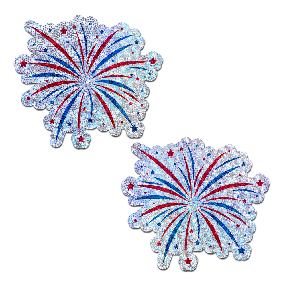 5-Pack: Fireworks Pasties Patriotic Explosion Glitter Nipple Covers by Pastease