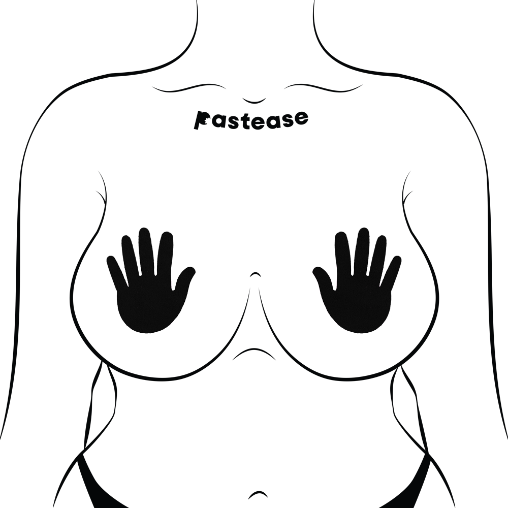 5-Pack: Hands: Black Hands Nipple Pasties by Pastease® o/s