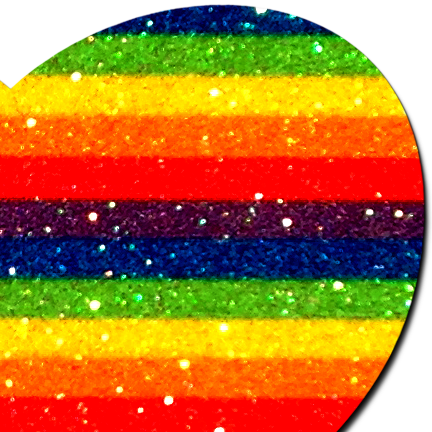 5-Pack: Love: Glittering Double Rainbow Heart Nipple Pasties by Pastease® o/s