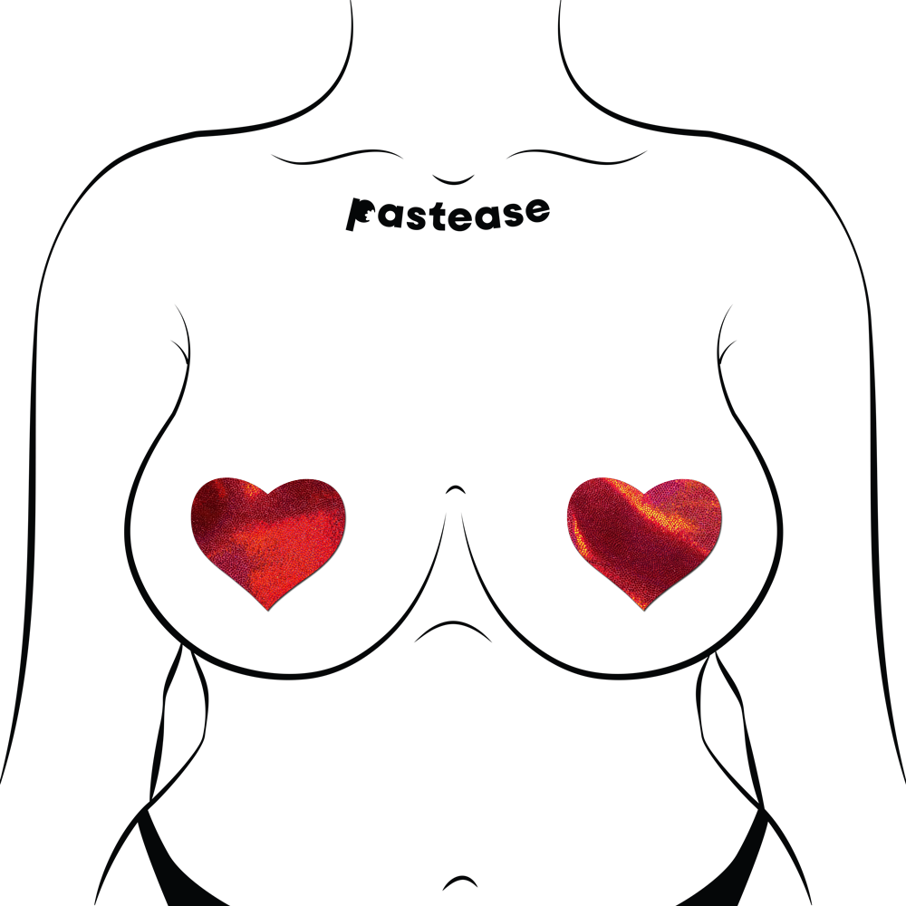 5-Pack: Liquid Red Heart Nipple Pasties by Pastease® o/s