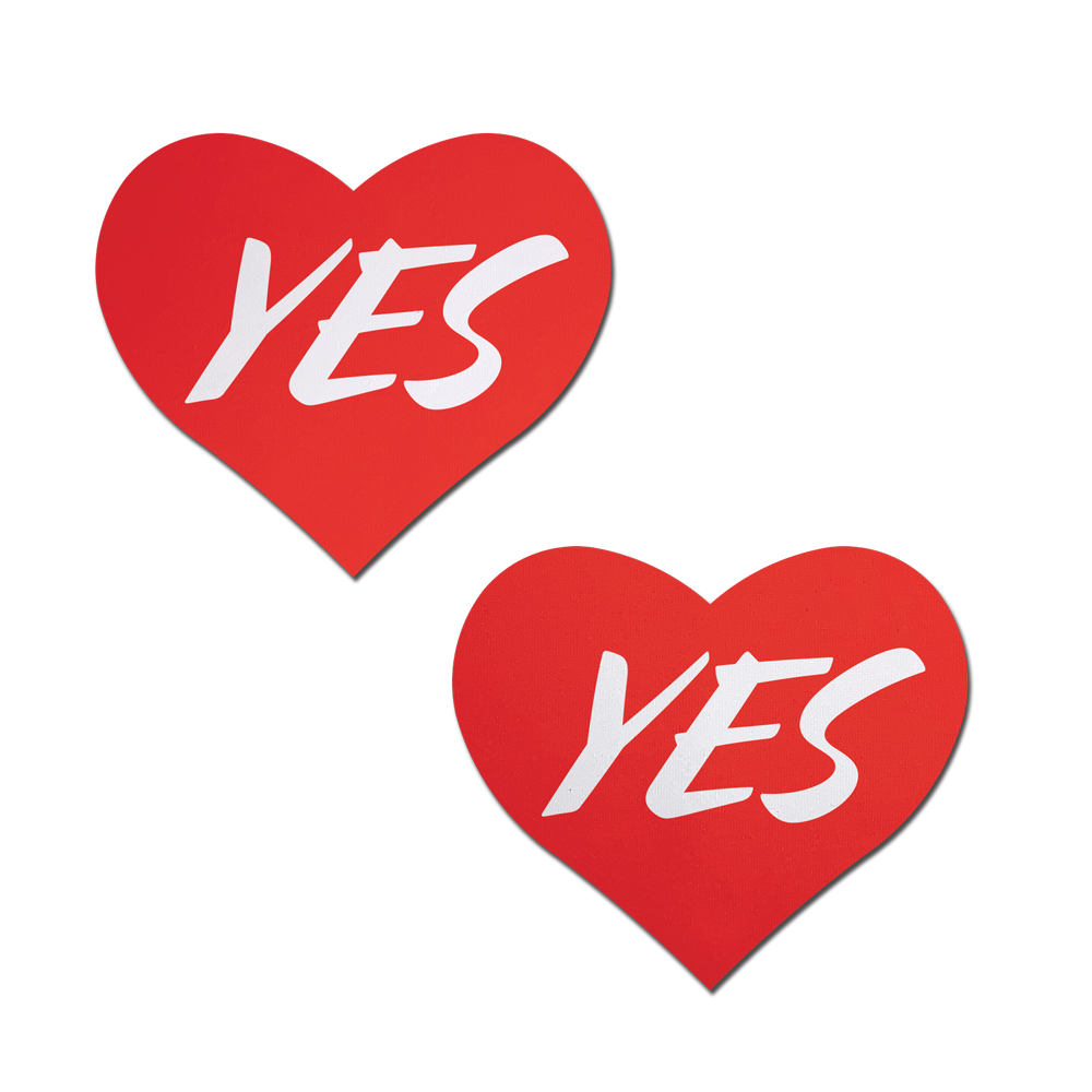 5 Pack: Love: 'YES' Red Heart Pasties Nipple Covers by Pastease