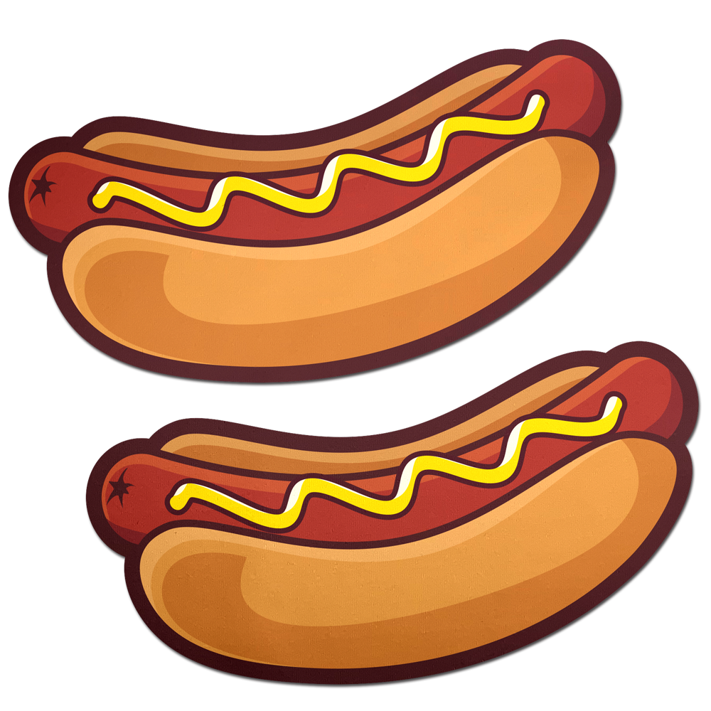 5-Pack: Hotdog Pasties Weiner with Mustard Nipple Covers by Pastease