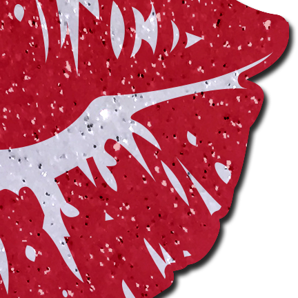 5-Pack: Kisses: Sparkly Red Kissing Puckered Lips Nipple Covers by Pastease
