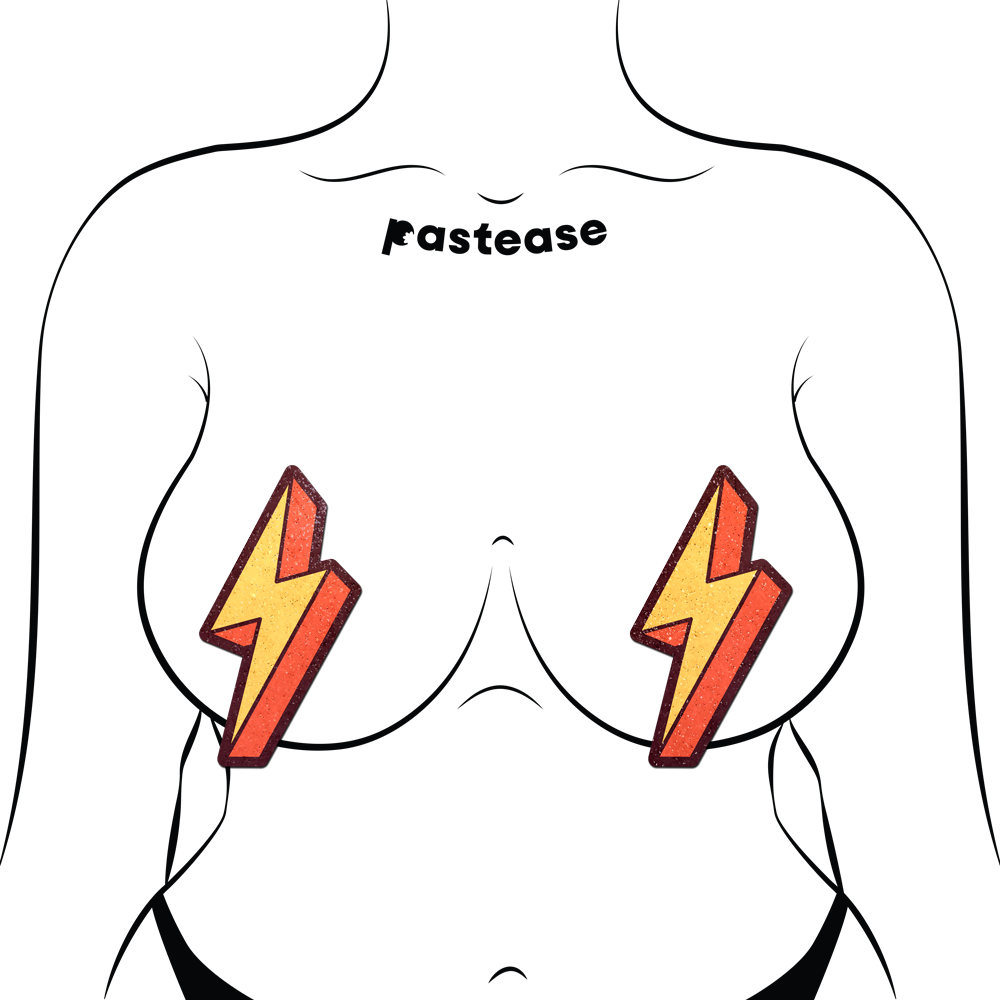 5 Pack: Lightning Bolt Pasties Thunder Struck Breast Covers by Pastease