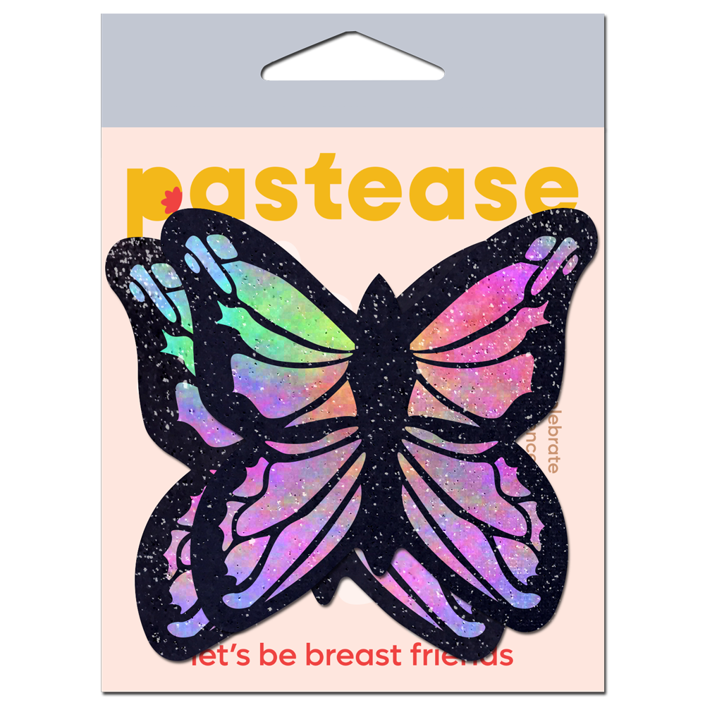 5-Pack: Monarch: Glitter Pastel Rainbow Butterfly Nipple Pasties by Pastease® o/s