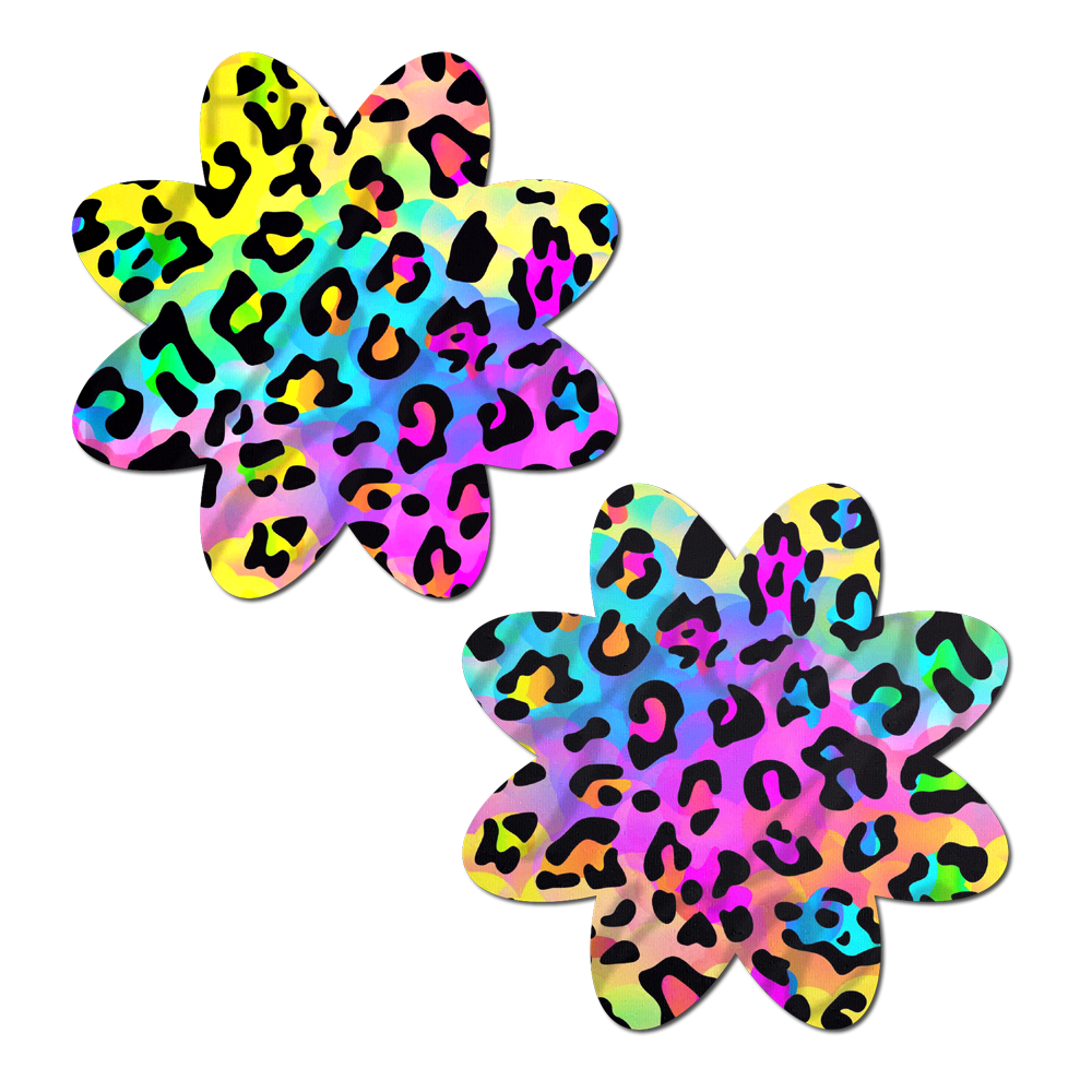 5-Pack: Rainbow Cheetah Leopard Print Petal Breast Pasties by Pastease®