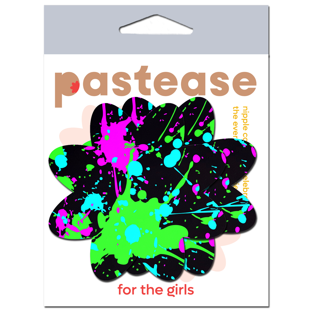 5-Pack: Vibrant Neon Paint Splatter Petal Breast Pasties by Pastease®