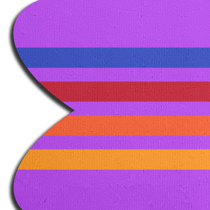 5-Pack: Colorful Retro Stripes on Purple Petal Breast Pasties by Pastease®