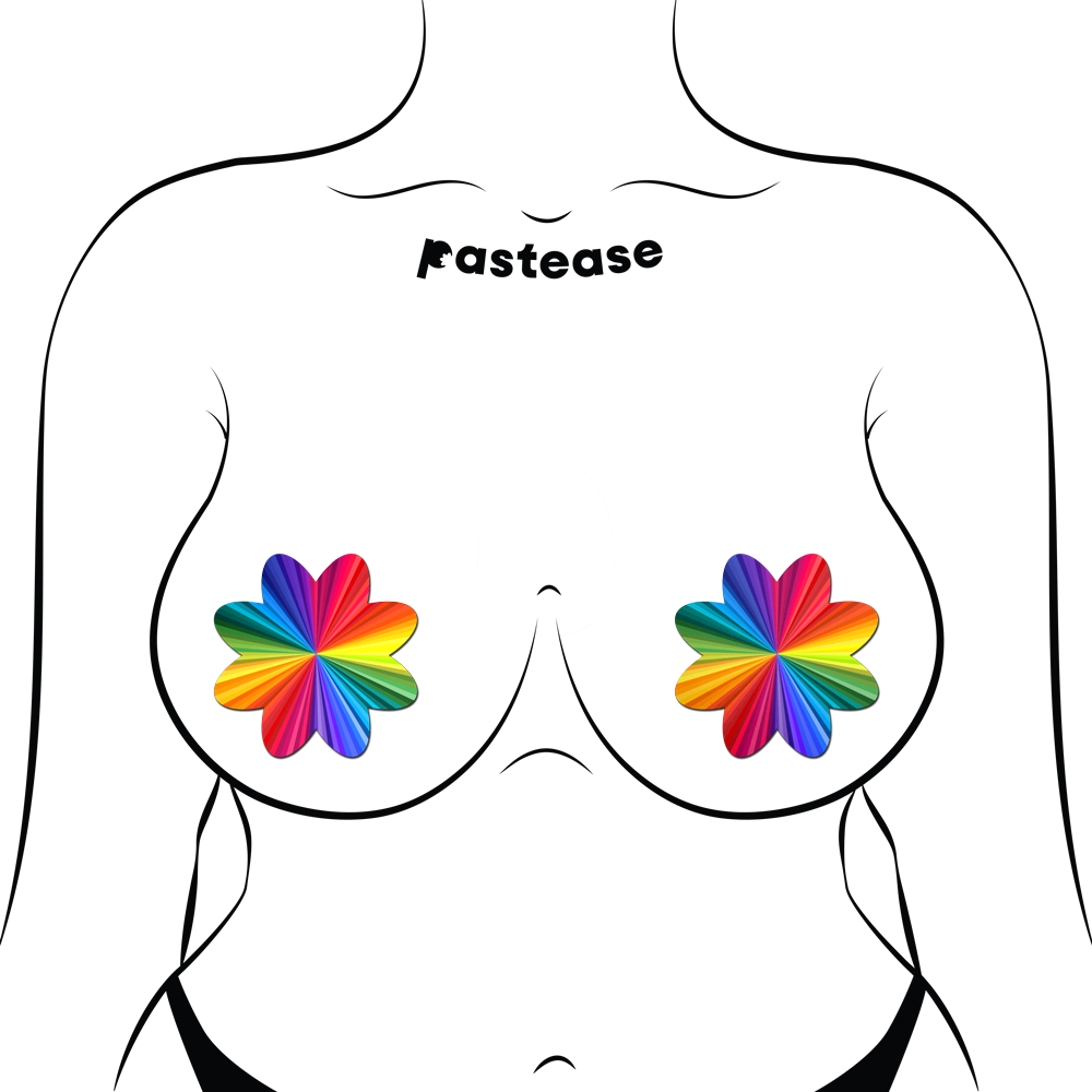 5-Pack: Rainbow Kaleidoscope Petal Breast Pasties by Pastease®