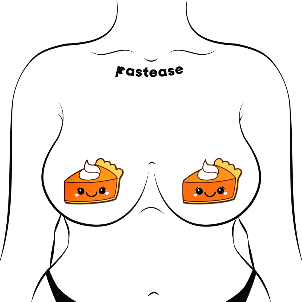 5-Pack: Pie: Happy Kawaii Pumpkin Pie Nipple Pasties by Pastease® o/s