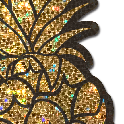 5-Pack: Pineapple on Glitter Gold Nipple Covers by Pastease®