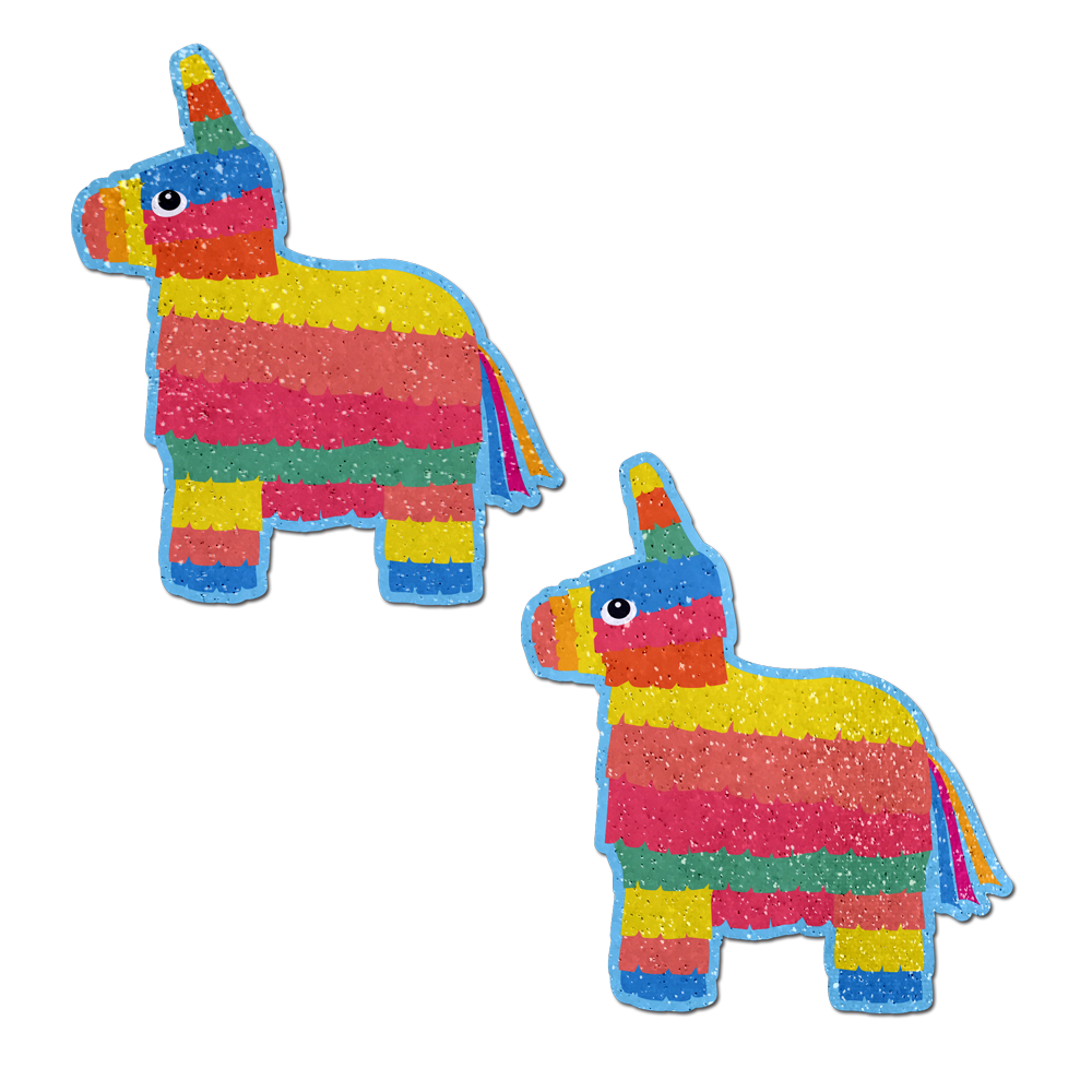 5-Pack: Piñata: Festive Piñata on Soft Glitter Velvet Nipple Covers Pastease®