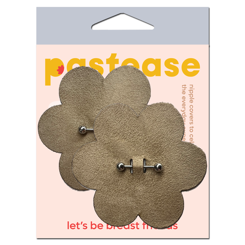 5-Pack: Pierced Pasties: Nude Flower Breast Petal with Barbell Piercing Nipple Covers by Pastease